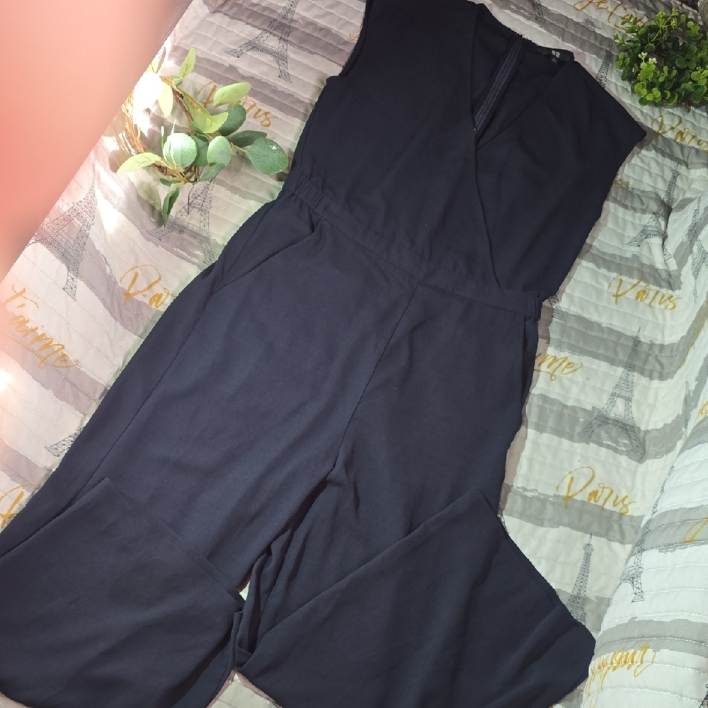Uniqlo Navy V-Neck Jumpsuit